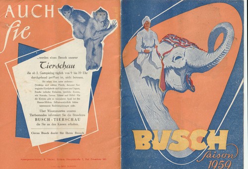 Zirkus busch saison 1959 - zirkus,
