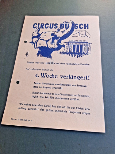 1952 dresden flugblatt - 1952, zirkus