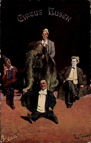 Künstler zirkus busch - ak,