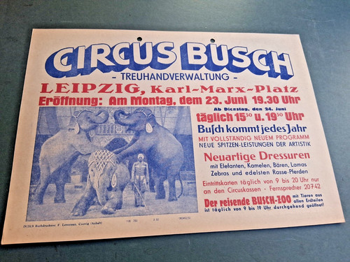 1952 leipzig ddr plakat - ddr, circus