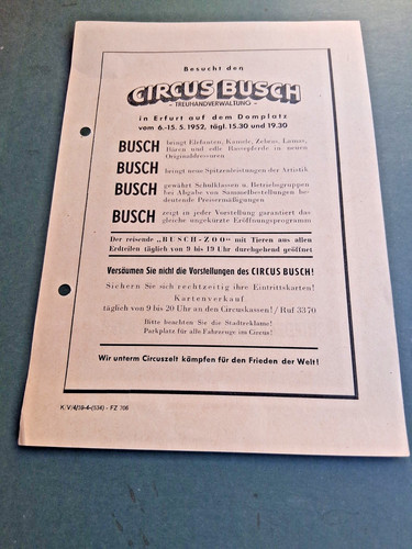 1952 erfurt flugblatt zirkus - 1952,