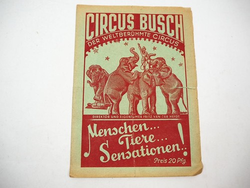 Zirkus prospekt spielfolge - zirkus,
