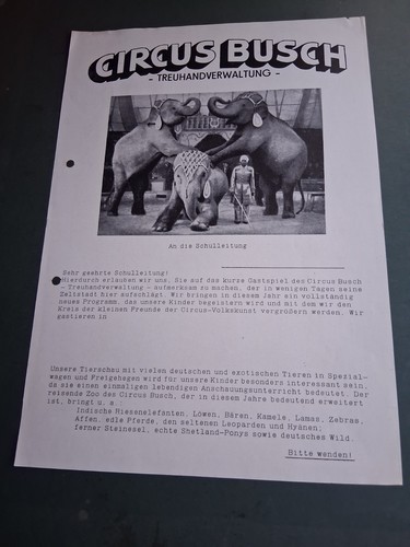 1952 ddr werbebrief zirkus - ddr,